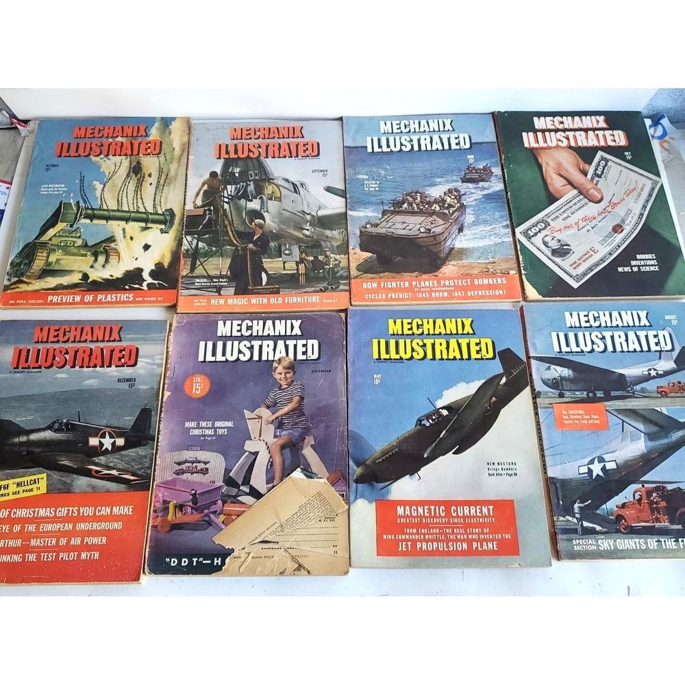 1944-1945 MECHANIX ILLUSTRATED MAGAZINE LOT OF 8
